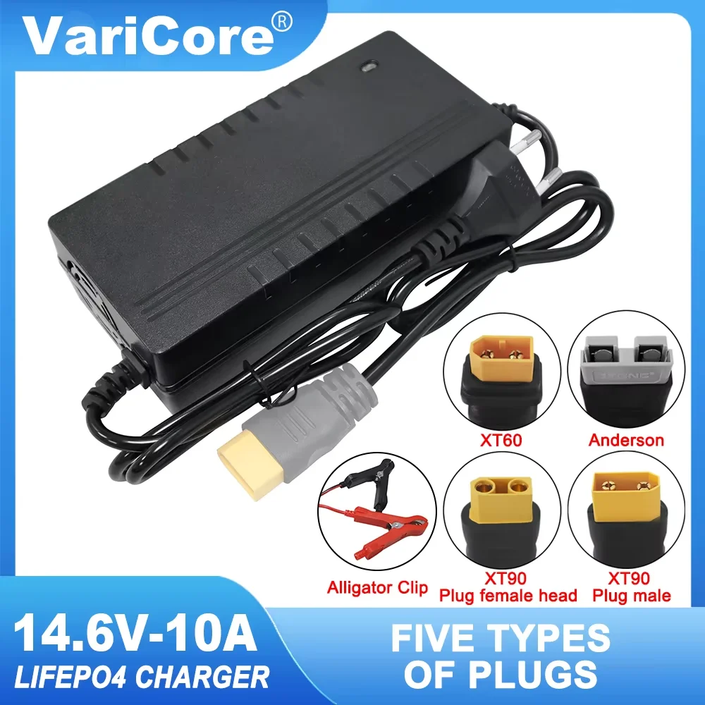 VariCore 14.6V/12.8V  12V 10A  Lifepo4 Charger 110-220V 4S 12V High Power Charger For Lithium iron Phosphate Battery Pack