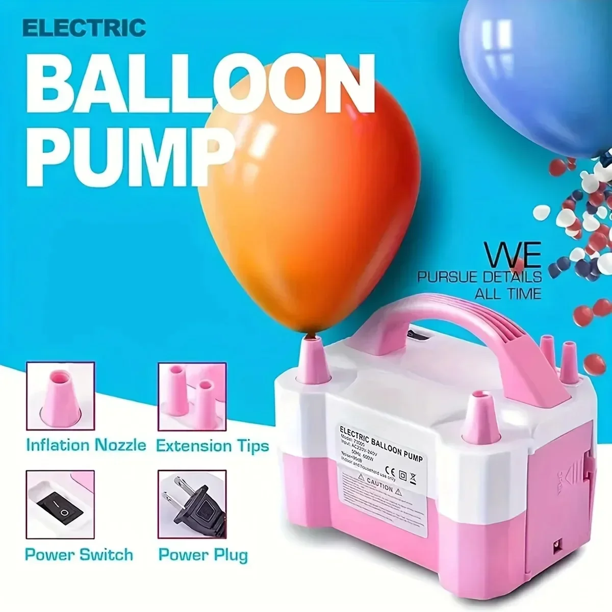 Electric Balloon Inflator Balloon Inflator Pump Can Inflate Two At The Same Time Has Two Modes Good For Decorating The Room