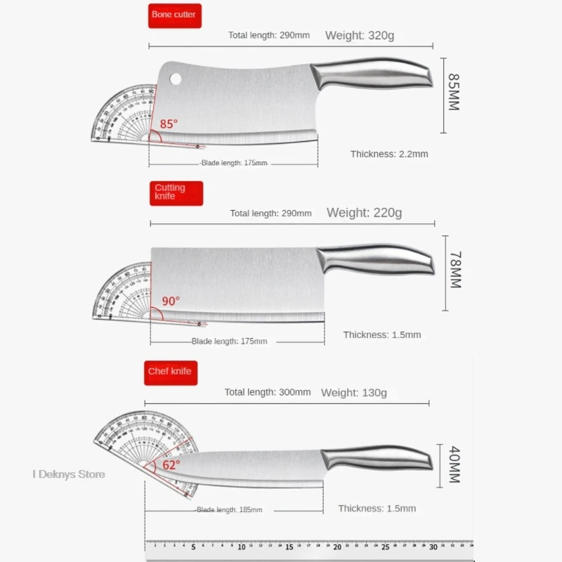 Japanese Kitchen Knives 3CR13 Stainless Steel Chef Knife Meat Cleaver Sharp bone chopping knife Customized Cooking Cutting Knife