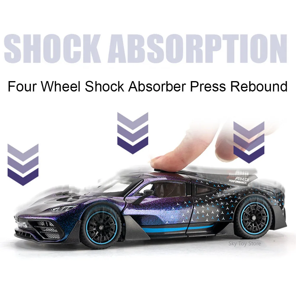 1:24 ONE エルドラド ダイキャスト合金製スポーツカーモデル玩具 サウンドライト付き プルバック式 ドア開閉 ミニチュア車両 彼氏へのホリデーギフト