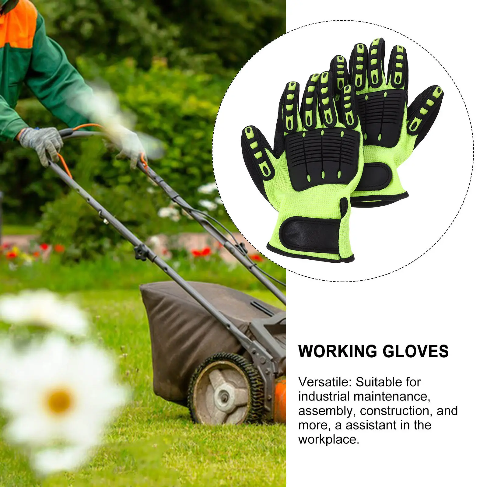 1Pair Cut Resistant Protective Gloves Anti-Collision Slip Resistant Breathable Work Gloves for Industrial Maintenance
