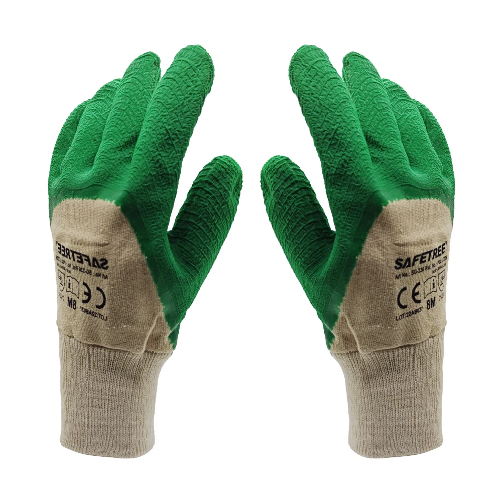 SAFETREE Latex Coated Industrial Work Hand Glove Waterproof Garden Safety Gloves CE Approved