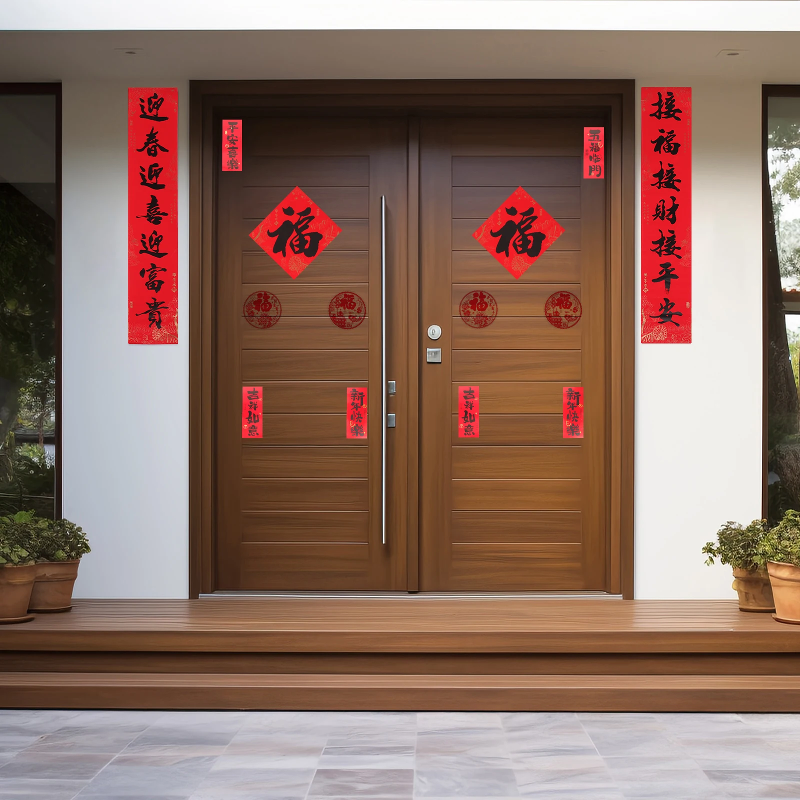 

32 Pcs Year of The Horse Spring Festival Couplets Chinese Hanging Decor Chunlian Housewarming Banner New Symbols