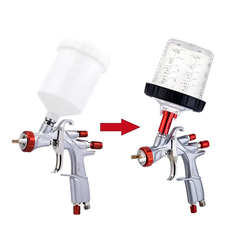 

Одноразовая чашка для смешивания краски DHDL для автомобильного пистолета для краски, пистолеты для распылителя воздушной краски с адаптером для чашки, комплект 20 унций (600 мл)