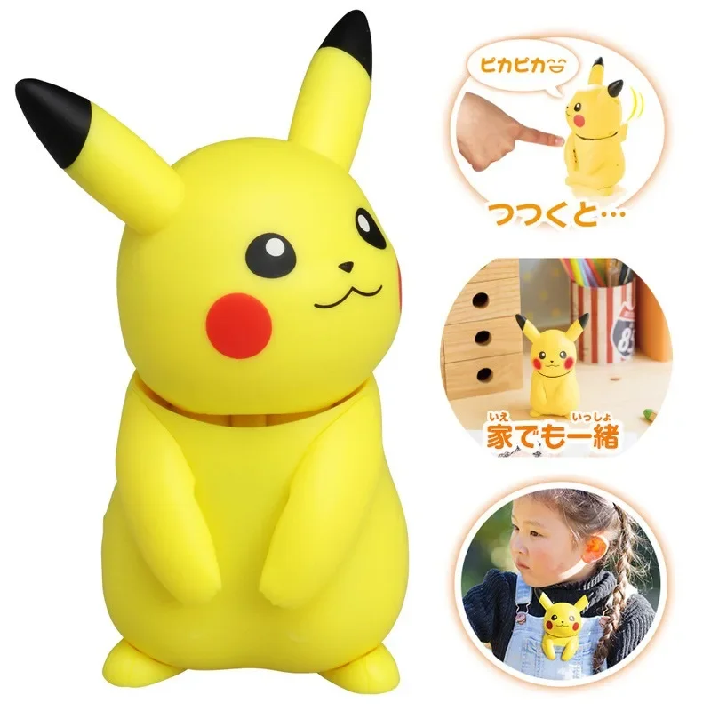 Pokemon Anime Kawaii Toy 11cm Pikachu Eevee Voice Control Say Hello Pika Action Figure Decoration Doll Model Kid Christmas Gifts