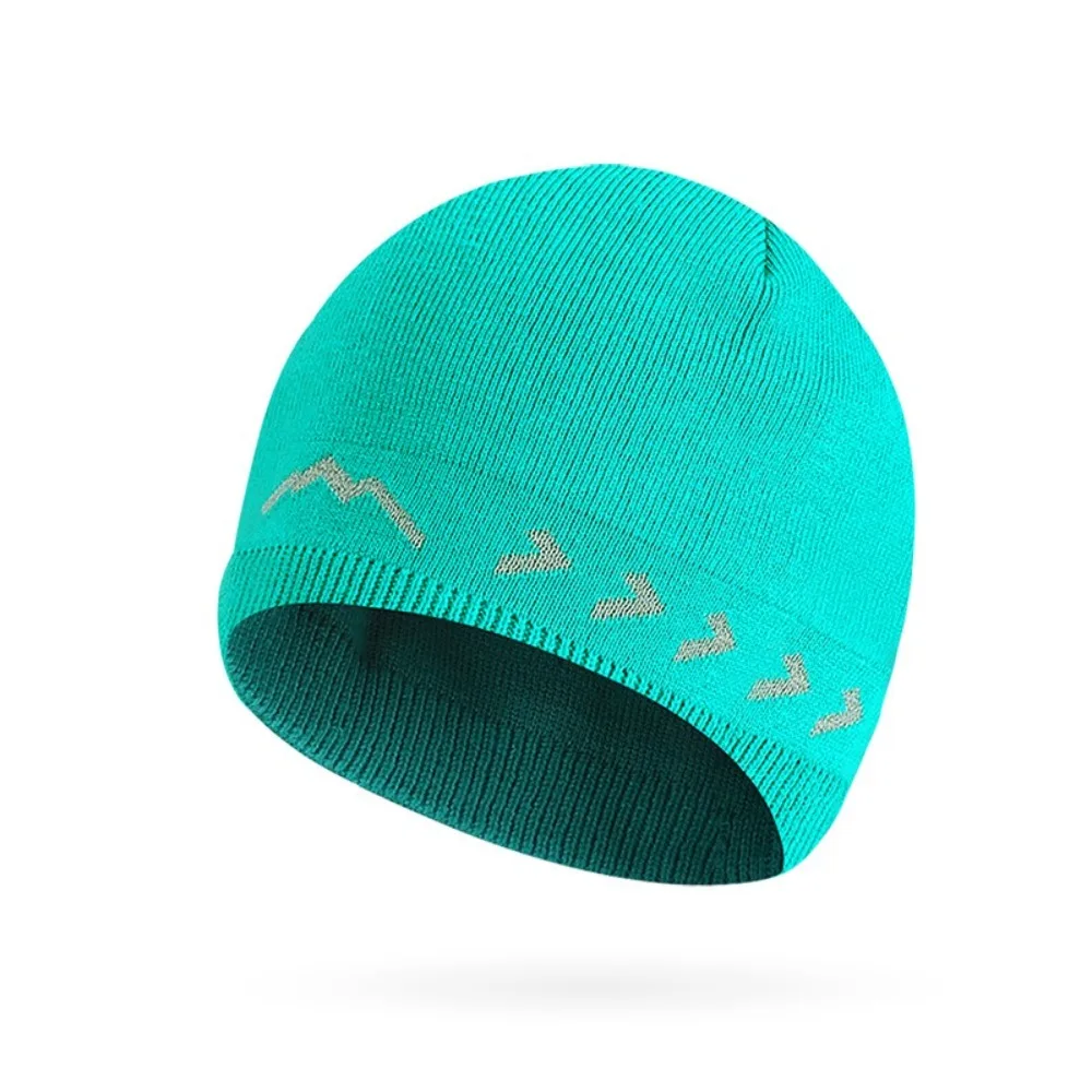 Polyester Material Reflective Knitted Hat Ribbed Knit Texture Reflective Stripe Visibility Safety Hat Unisex Design
