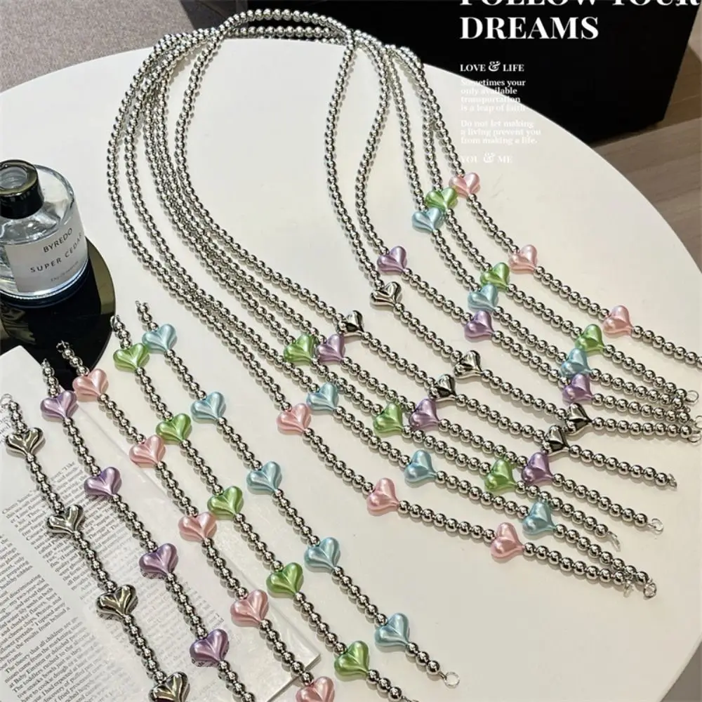 

Длинная цепочка-ремешок для телефона через плечо, милая цепочка для мобильного телефона, акриловые бусины, ремешок для телефона, аксессуары для телефона