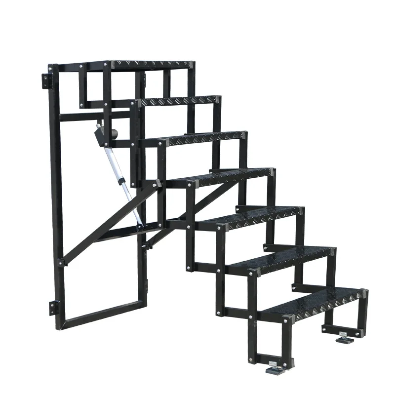 Thickened stainless steel electric elevator with handrails Foldable ladder Remote control telescopic ladder