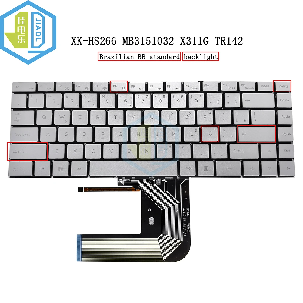 US Korean Laptop Backlit Keyboard Brazilian Keyboards Backlight X311G MB3151053 MB2981004 XK-HS124 ZX-275-2 YX-3615 W201904012