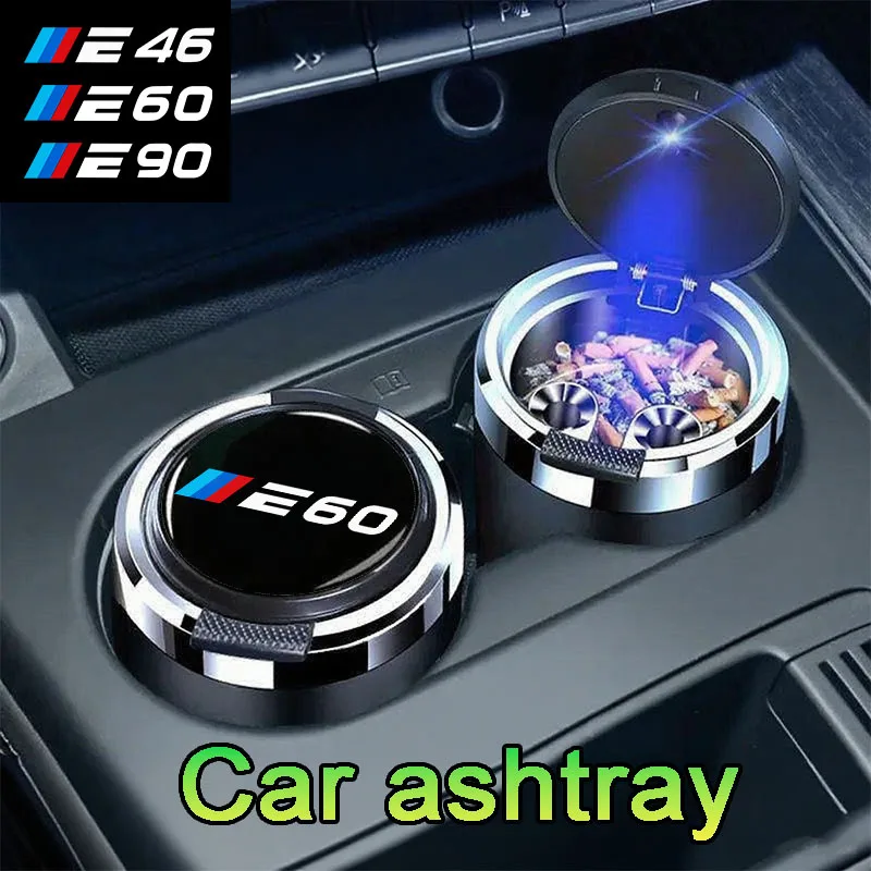 Cinzeiro de carro com um clique com luz LED - Anti-odor, à prova de calor, acessórios para carro, para BMW M E46 E60 E90