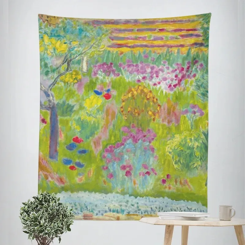 Morandi INS style abstract plant illustration tapestry bedroom decoration cloth cafe art background wall cloth