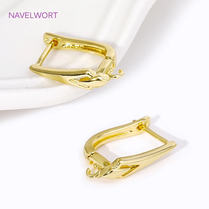 18K Gold Plated Brass Earring Clasps Hooks Shvenzy Earwire Fastener Findings For DIY Fashion Women Earrings Making Accessories