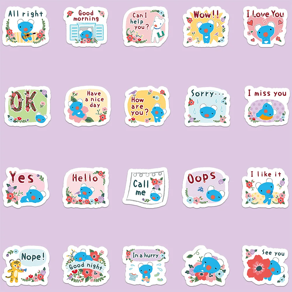 40 шт., кавайные наклейки с поздравительной фразой Penelope, декоративные наклейки, водонепроницаемые, для ноутбука «сделай сам», водонепроницаемые, милые наклейки для детей