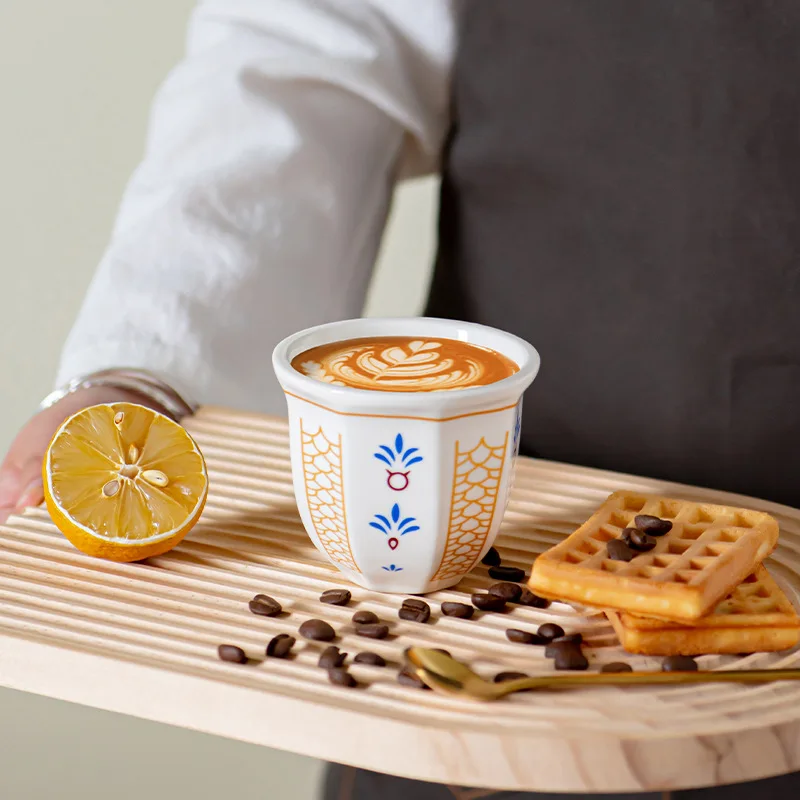 180 ml/250 ml tasses à expresso Art fleur motif tasse à café Latte tasses à café à main céramique tasses Cappuccino tasse à thé cadeau de noël