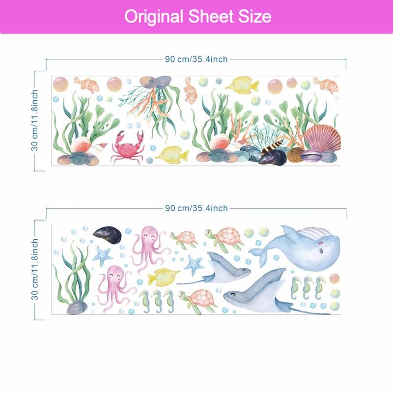 Cartoon Fishes Sealife Bubble Wall Stickers For Kids Room Bathroom Home Decoration Diy Ocean Scenery Mural Art Pvc Decals Poster