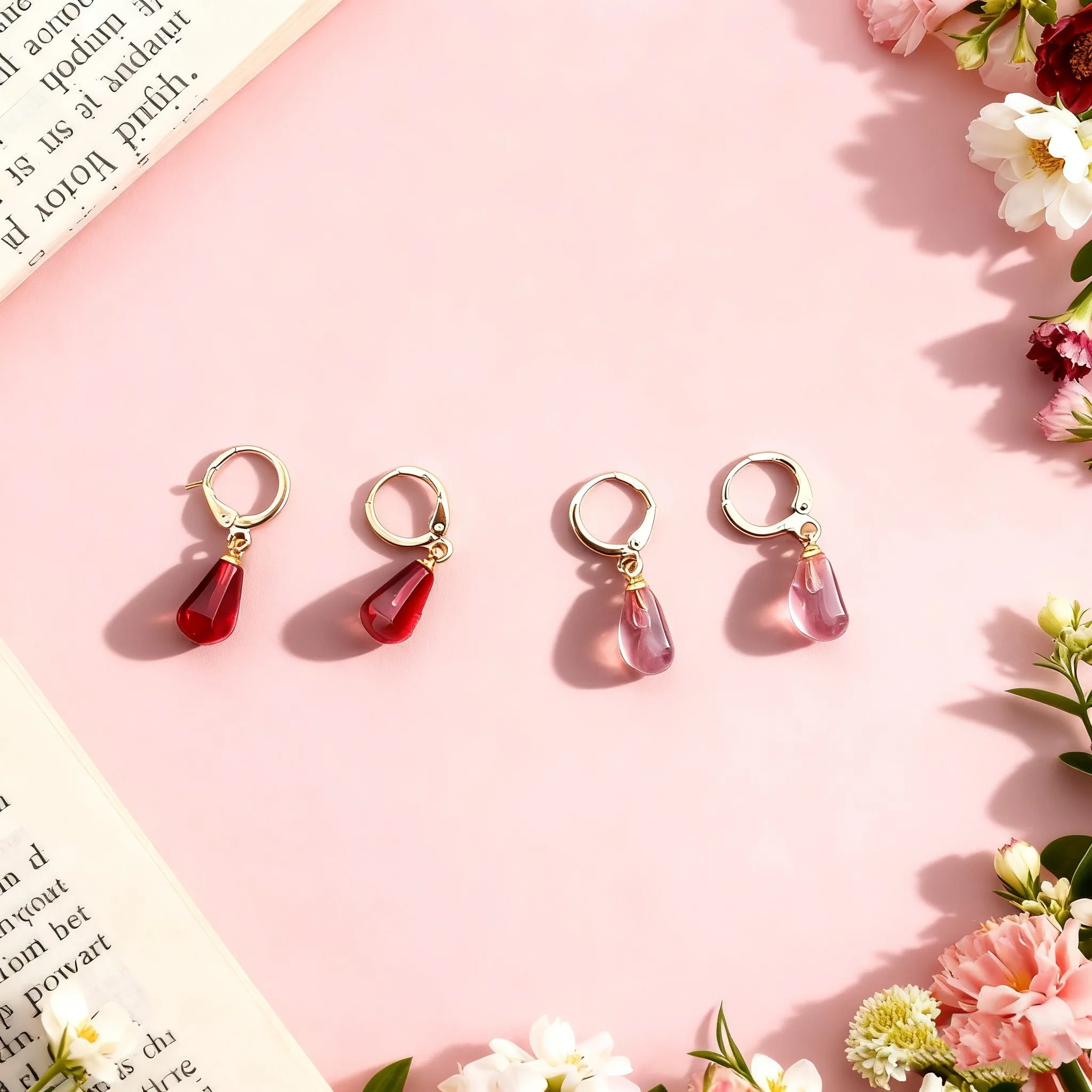 1 par de elegantes pendientes de semillas de granada, semillas de granada roja, semillas de granada rosa