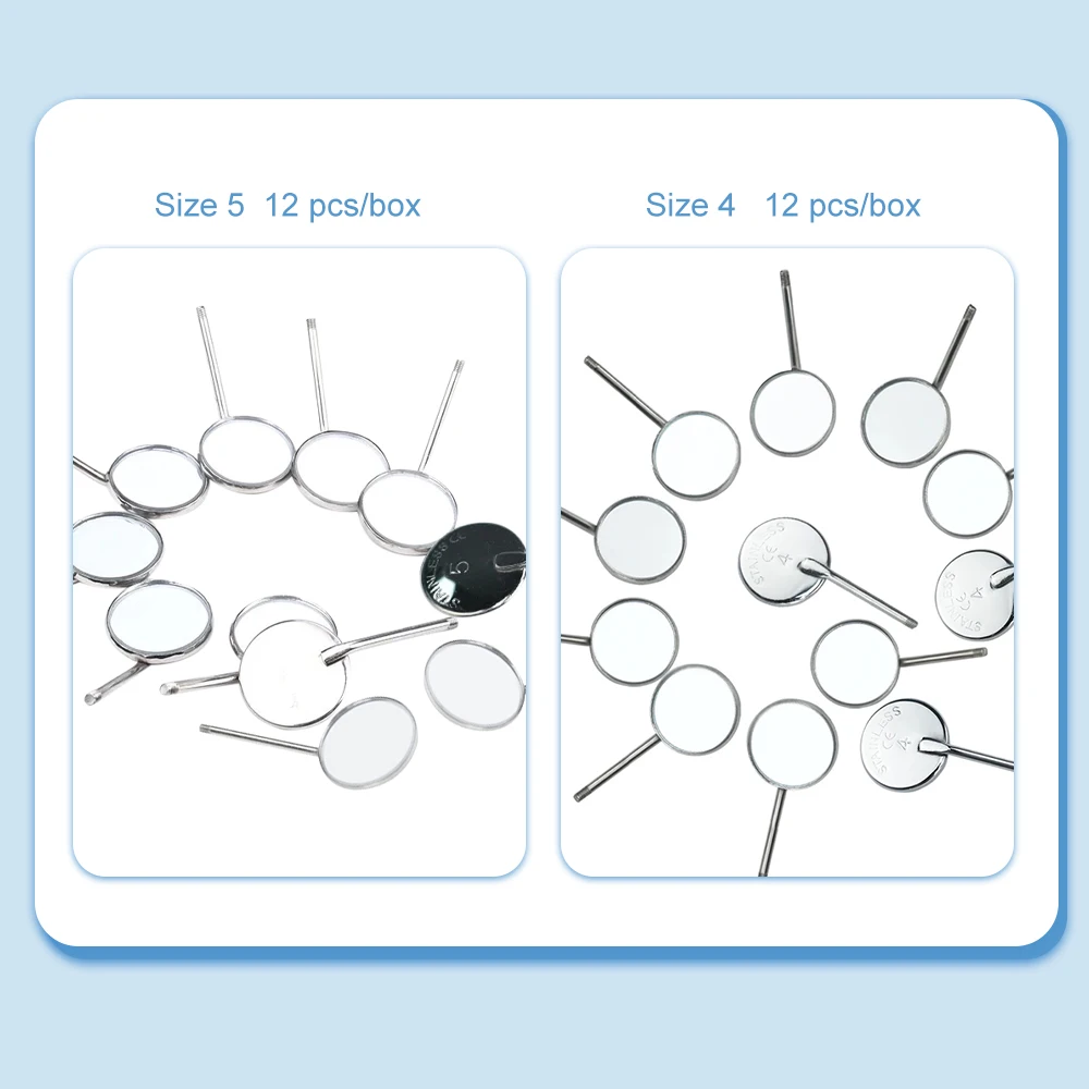 Xysz กระจกมอง4/5ปากฟันสแตนเลส12ชิ้น/กล่องกระจกทันตกรรมผิวหน้าตัดหมอกอุปกรณ์ทันตแพทย์คุณภาพสูง