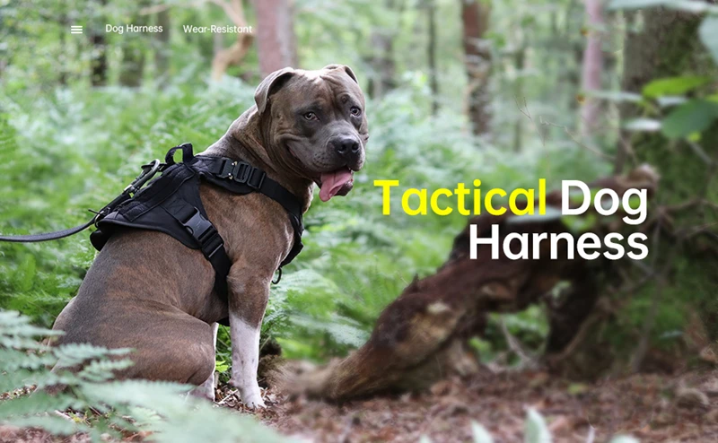Tactical Dog Harness, Adjustable No-Pull Handle Service Vest Heavy Duty Pet Large Breed, Dog Vest for Training Hunting Walking