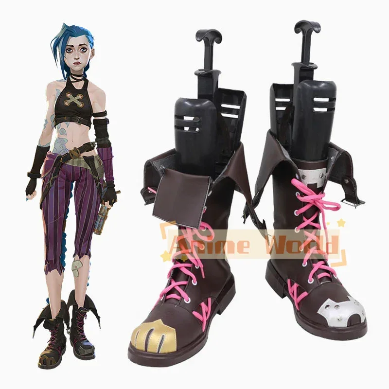 

Arcane Jinx обувь для косплея Хэллоуин карнавальные ботинки реквизит для косплея аниме обувь из искусственной кожи на заказ