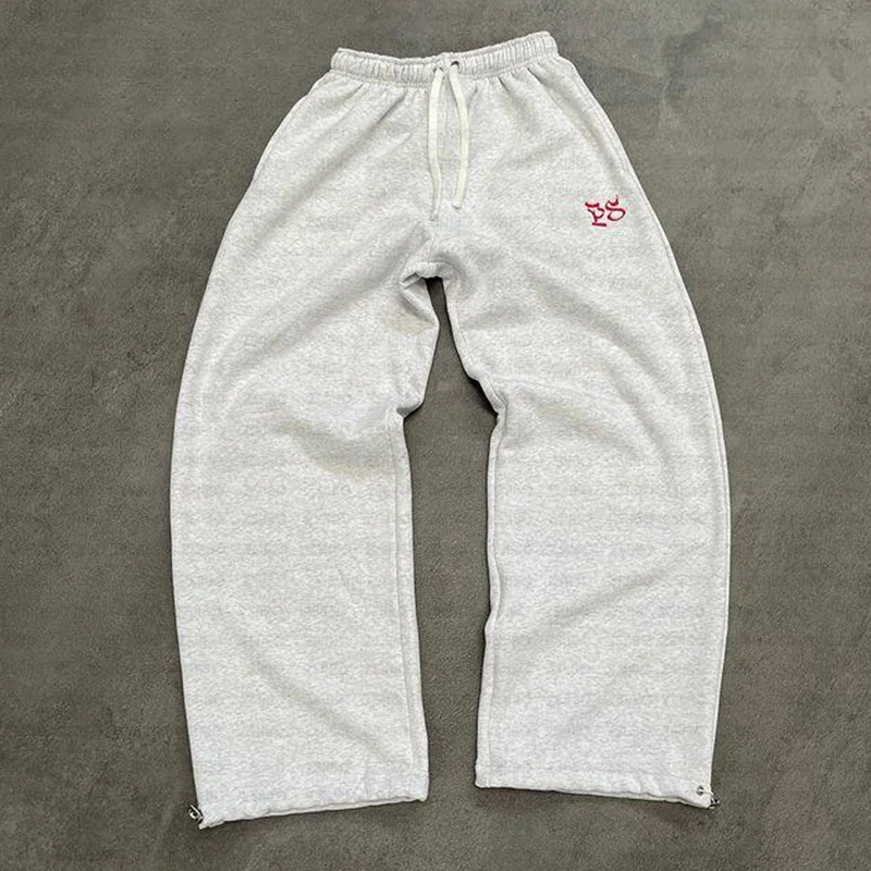 الموضة الأمريكية المطبوعة Sweatpants الهيب هوب شارع العليا عادية فضفاض بنطلون مستقيم السراويل الرجال النساء Y2K واسعة الساق الرياضة #5