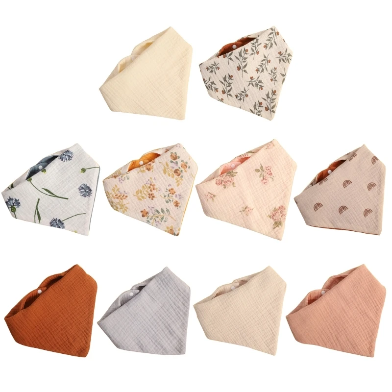 Baby Bibs Adjustable Newborns Bibs Unisex Designings Newborns Bibs Baby 4 Layer Scarf Bibs Soft for Drooling & Teething