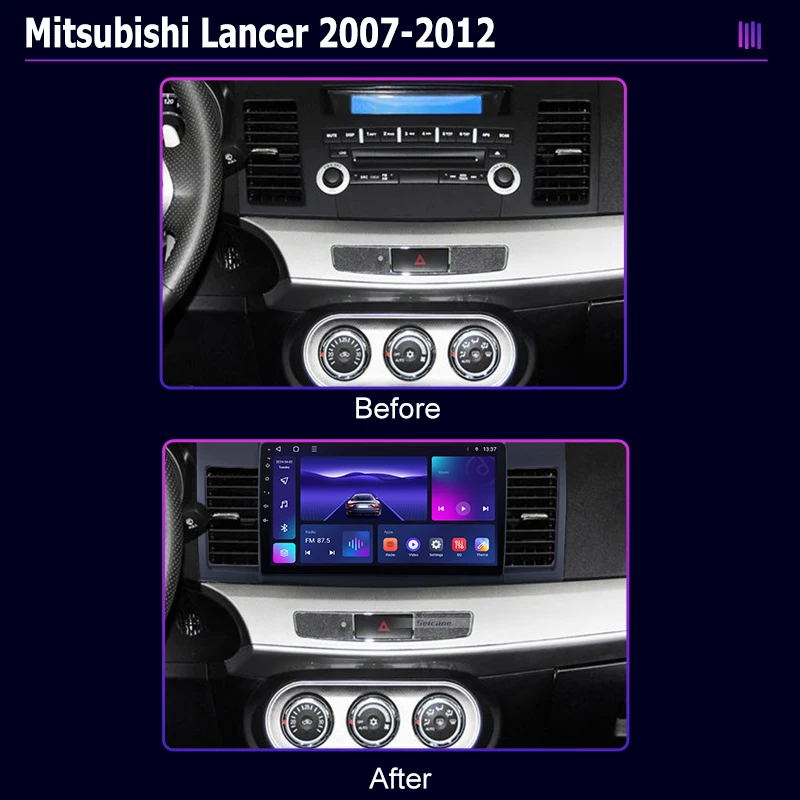 Android Car Radio Multimedia player for Mitsubishi Lancer 2007 2012 GPS Navigation Stereo Screen Video Tape Recorder Carplay 4G