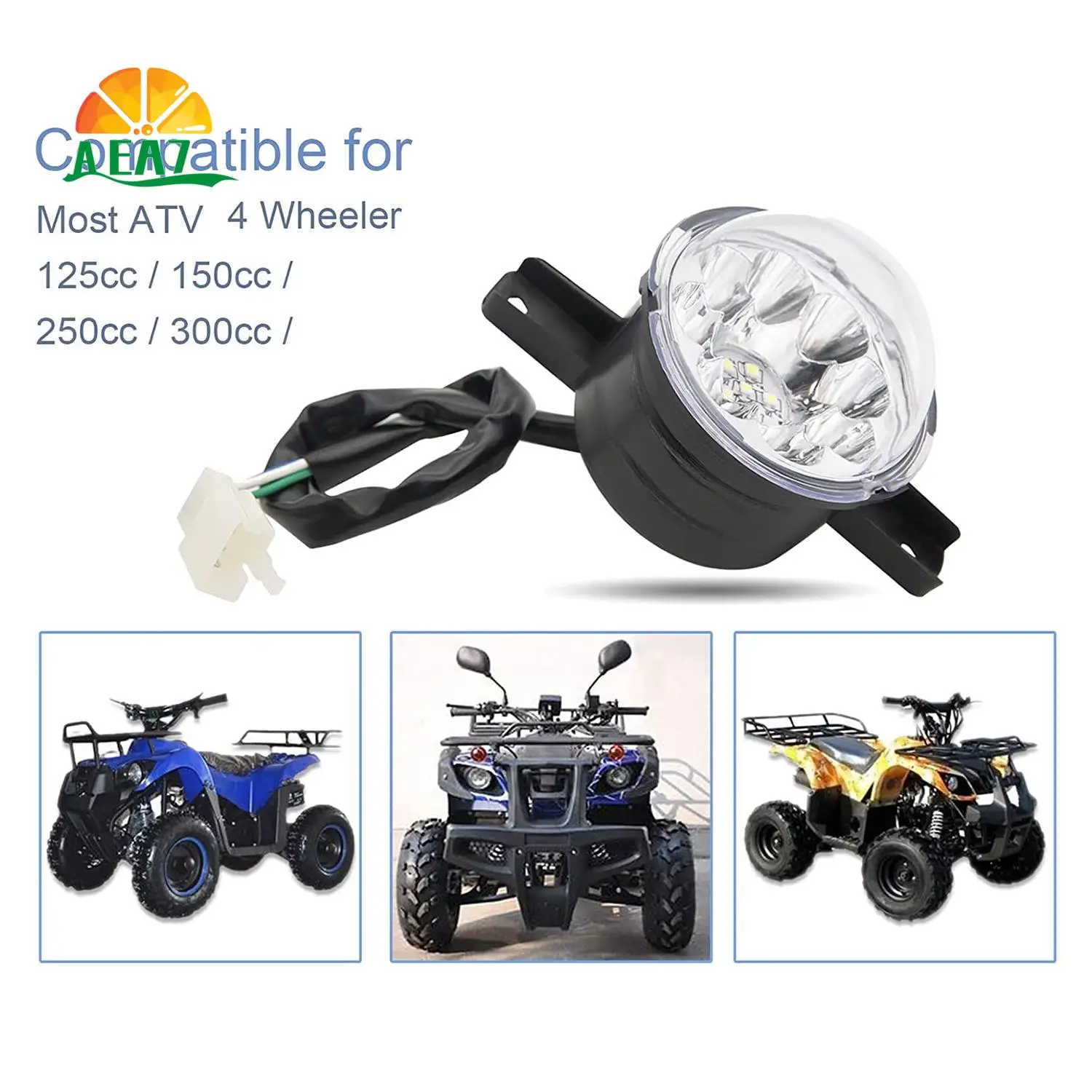 

AEA7-2Pcs 12V LED ATV Front Headlight 125Cc 150Cc 250Cc 300Cc Headlights For Chinese Taotao JCL Baja Yamoto Kazuma Roketa