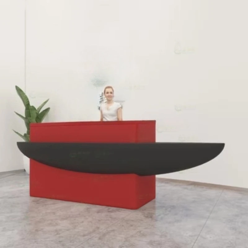 ✿s Custom FRP Reception Desk for Beauty Salons Modern Stylish Hotel Front Desk Irregular-Shaped Corporate Reception Table