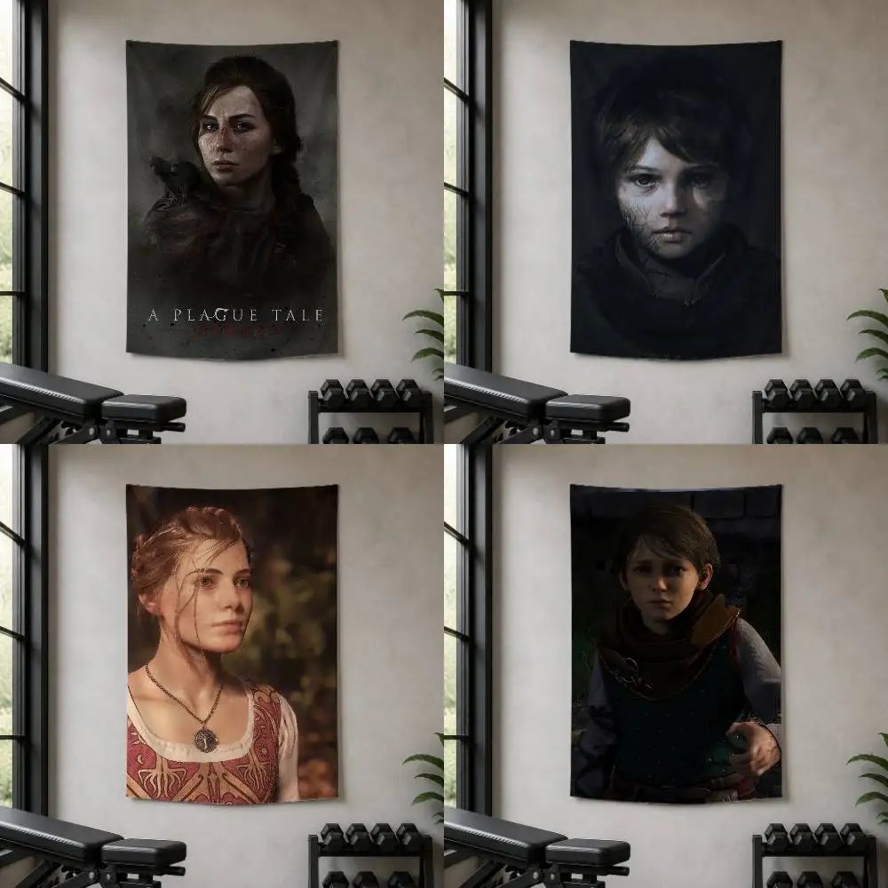 A-A P-Plague Tale R-Resonance Decorative Hanging Flag with Grommets for Garage Bedroom Dorm Wall Decor