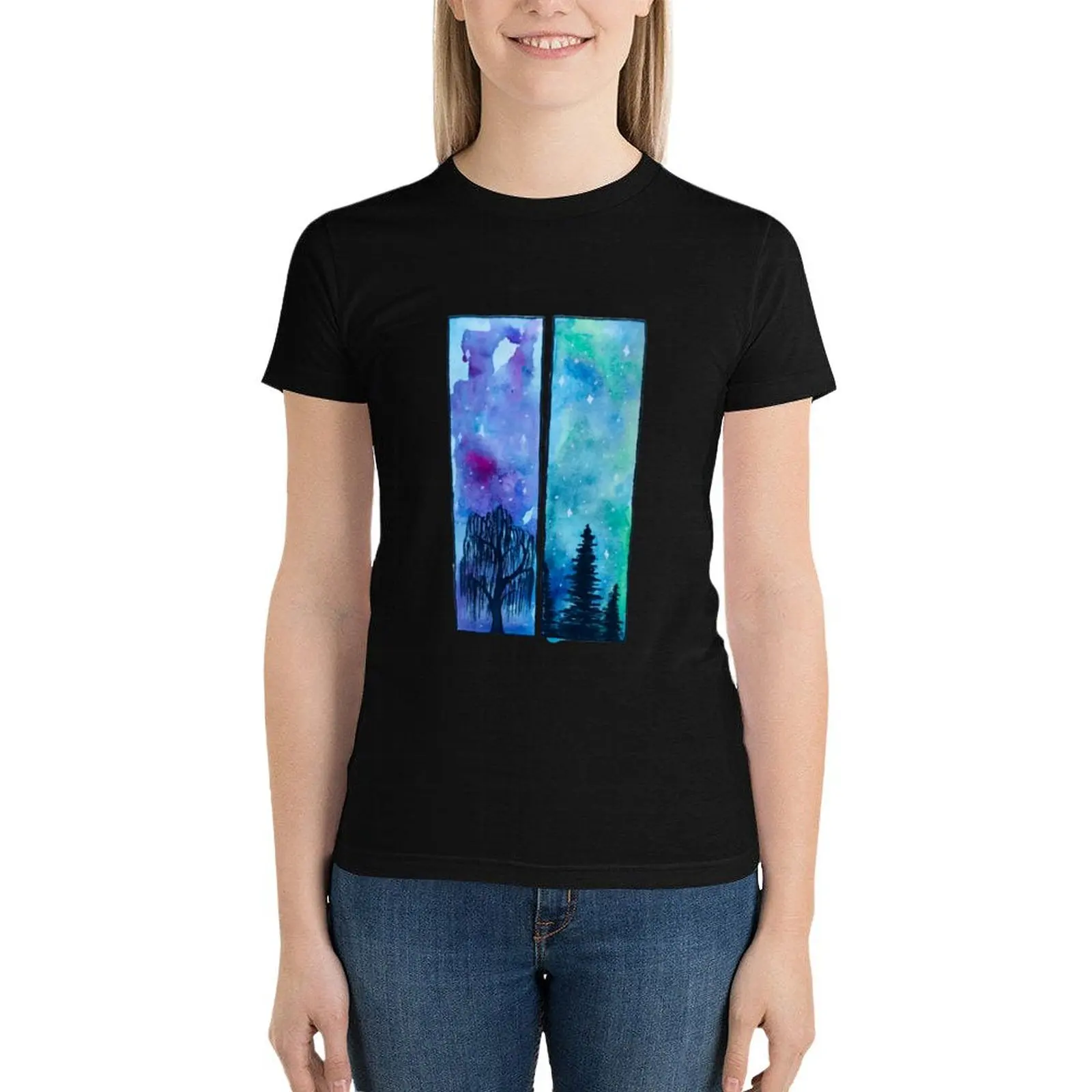 

trees and sky T-Shirt Female clothing vintage clothes t shirt for Women