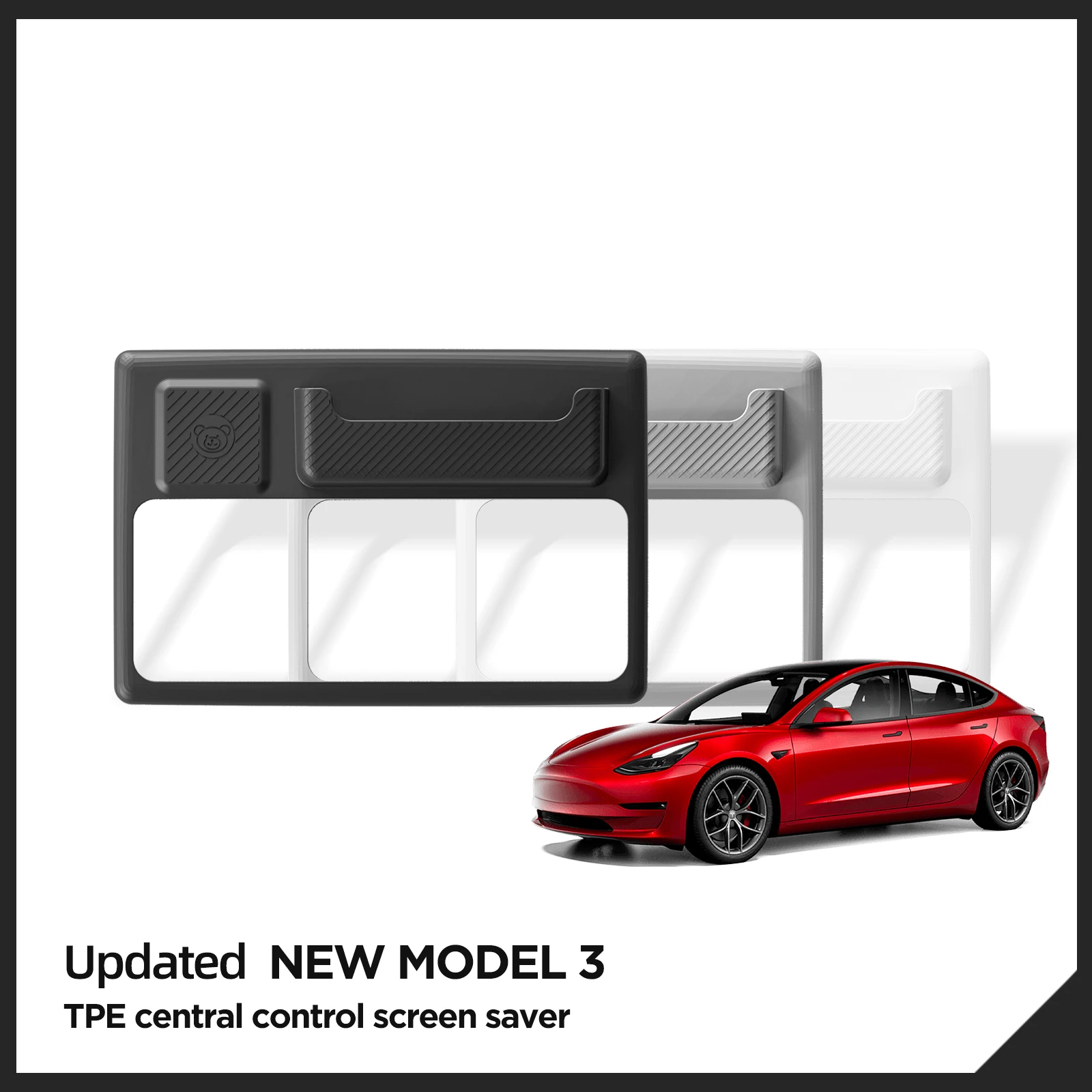 For Tesla Model 3 Highland Screen Protective Cover Central Control Display TPE Protector Frame 2024 Car Interior Accessories