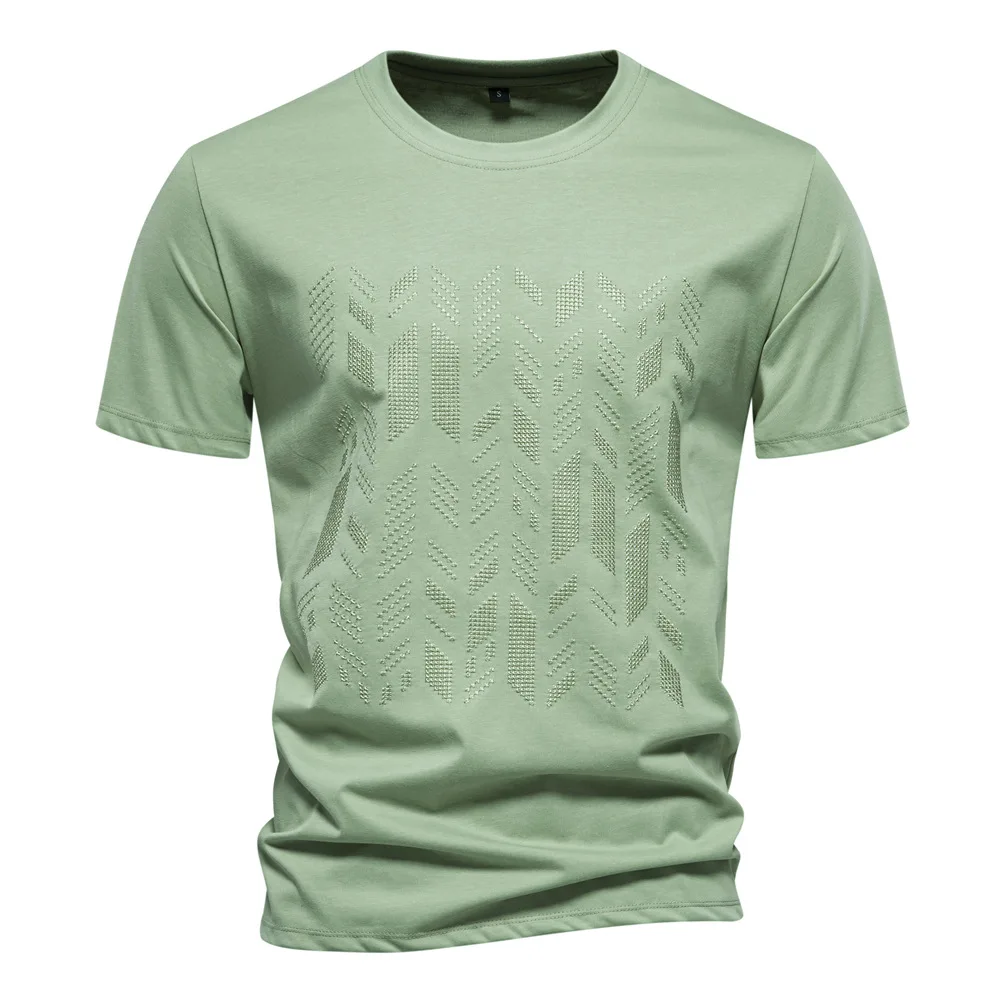 

Men's Slim Fit Short Sleeve T-Shirt Spring Summer 2025 European Style Casual Trendy Embroidery High Quality