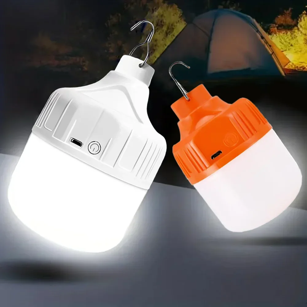 USB Rechargeable Camping Light Bulb Super Bright Portable LED 3 Modes Outdoor Lamp Emergency Fishing BBQ Tents Night Lighting