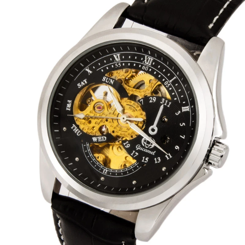 

KL21 Модные мужские часы для отдыха и моды, изысканные полые стальные полосы, полностью автоматические механические часы, крутые часы в подарок