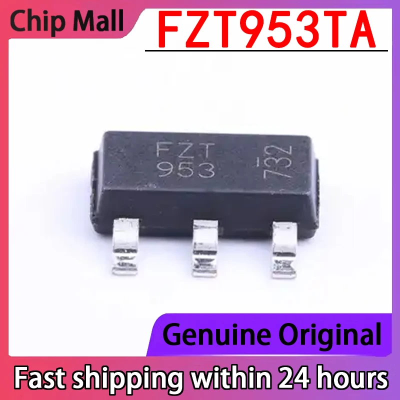 5PCS New FZT953TA Packaged SOT-223 100V 5A PNP Transistor (BJT)