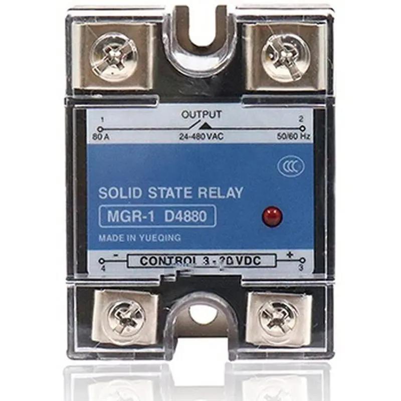 A04G-D4880/SSR-80A Single Phase Solid State Relay DC Controlled AC Input 3- 32VDC Output 24- 480VAC Relay