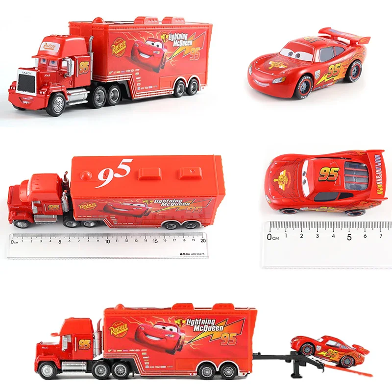 

Disney Pixar Cars And Truck Set Lightning Mcqueen Dinoco Hauler Mack Truck Model Trucks Racing Car Birthday Gift for Boys