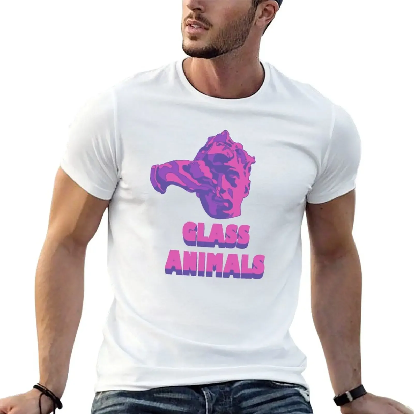 

Glass Animals Purple Touch (Head and Logo) T-Shirt graphic shirts tees vintage affliction shirts slim fit t shirts for men