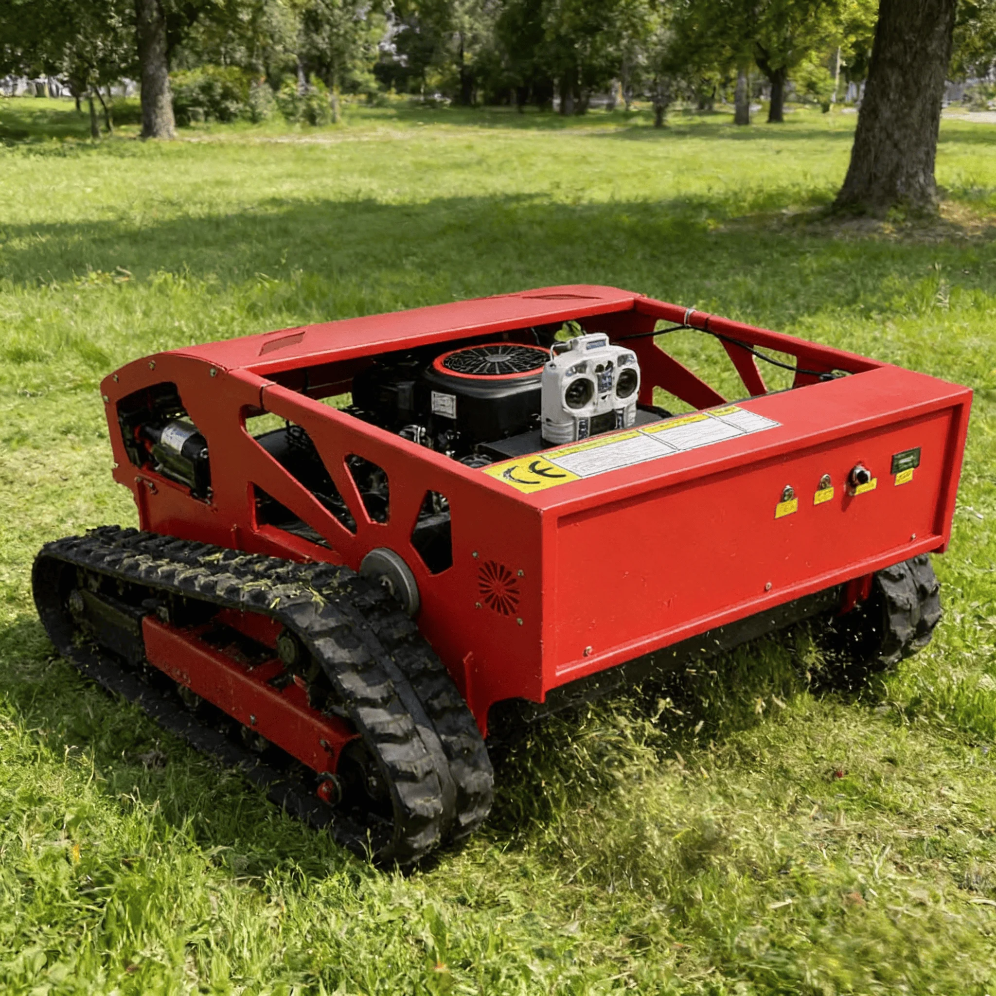 80cm flat blade petrol remote-controlled lawn mower for golf course orchard farm embankment and grass cutting