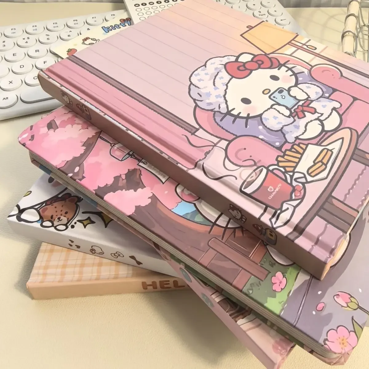 

New Hello Kitty Hard Shell Notebookt Cartoo Originality Thickening Inner Color A5 Handbooks Student Fashion Notebook Gifts