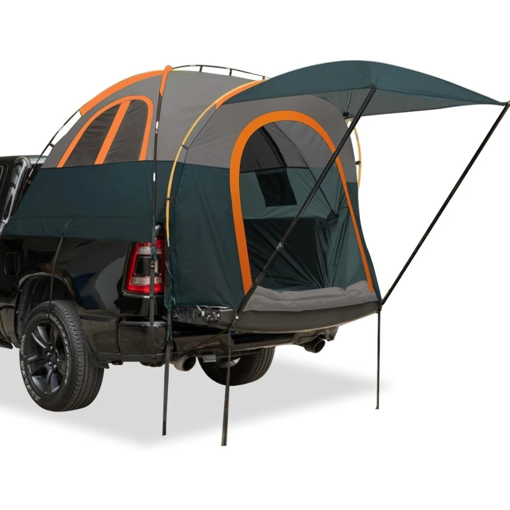 

Truck Bed Tent with Awning: 5.5'-5.8' PU3000mm Waterproof Pickup Truck Tents, Fits Full Size Short Bed, Chevy, Dodge, Ford, GMC