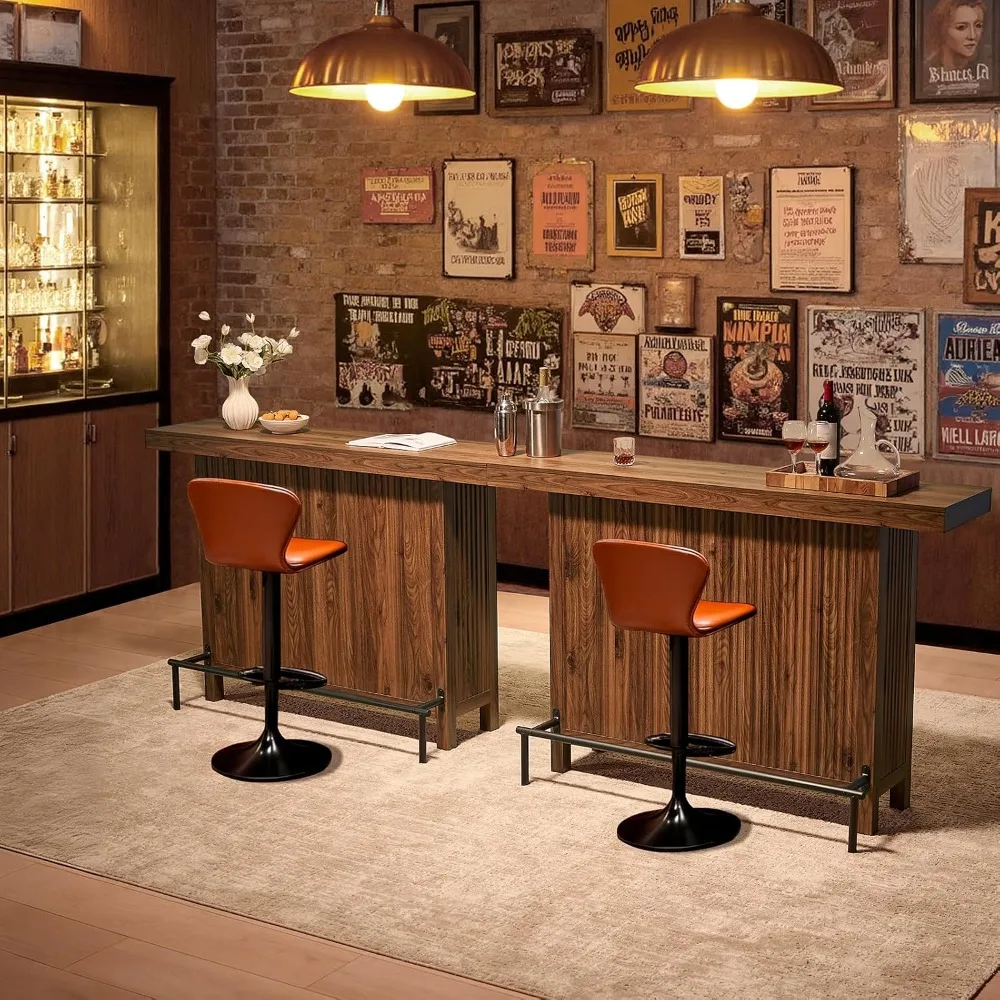 Walnut Two-Tier Bar Table 6