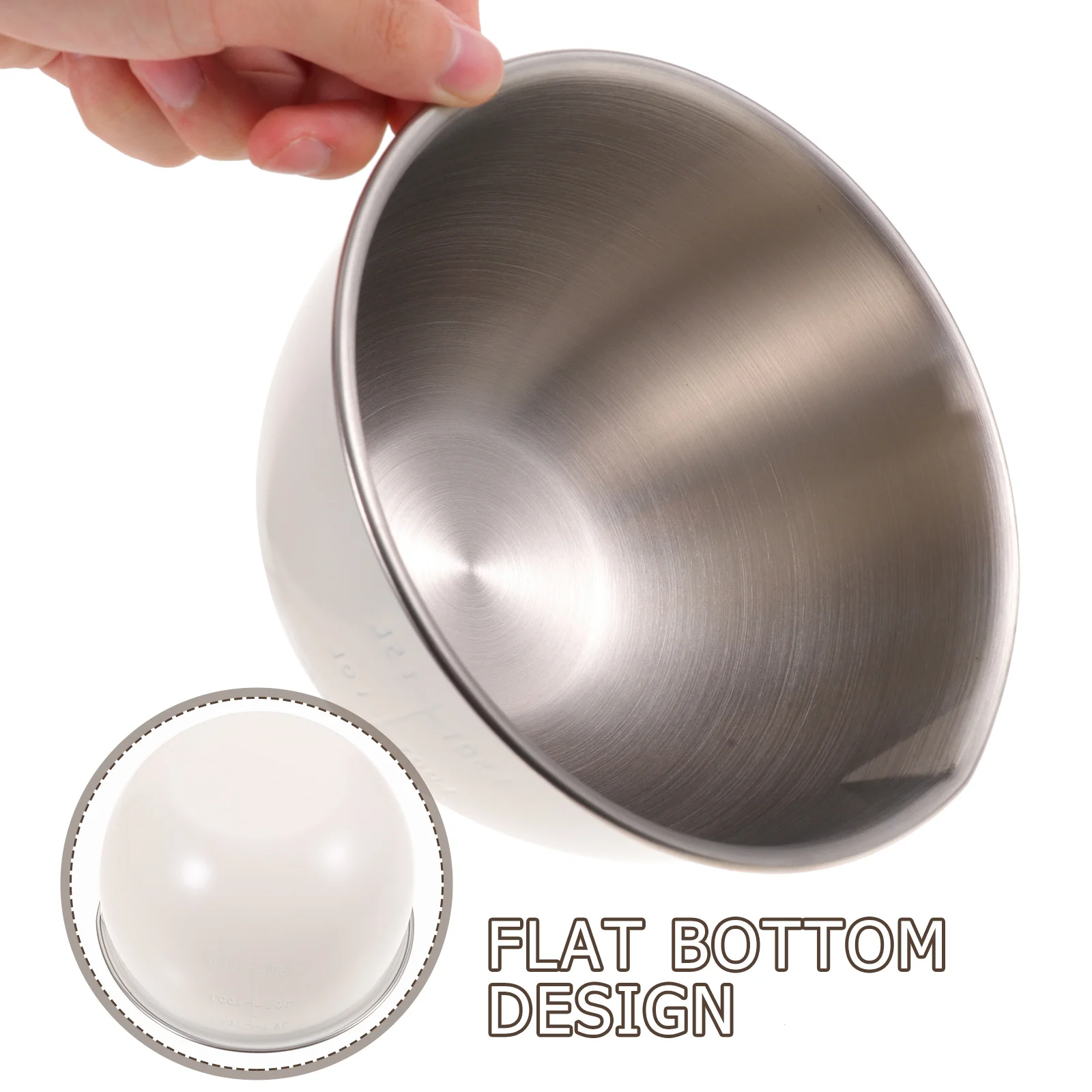 

Stainless Steel Mixing Bowl Kitchen Food Soup Serving Storage Container Baking Cooking Egg Salad Bowl Multi-Purpose