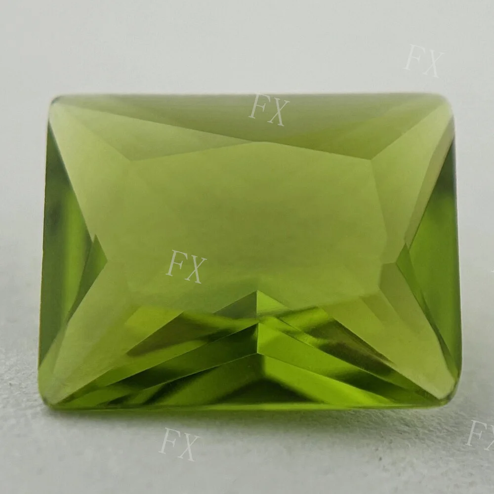 

Wholesale 2x3~10x14mm Rectangle Shape Loose Stone Olive Yellow Synthetic Gemstone DIY Princess Cut