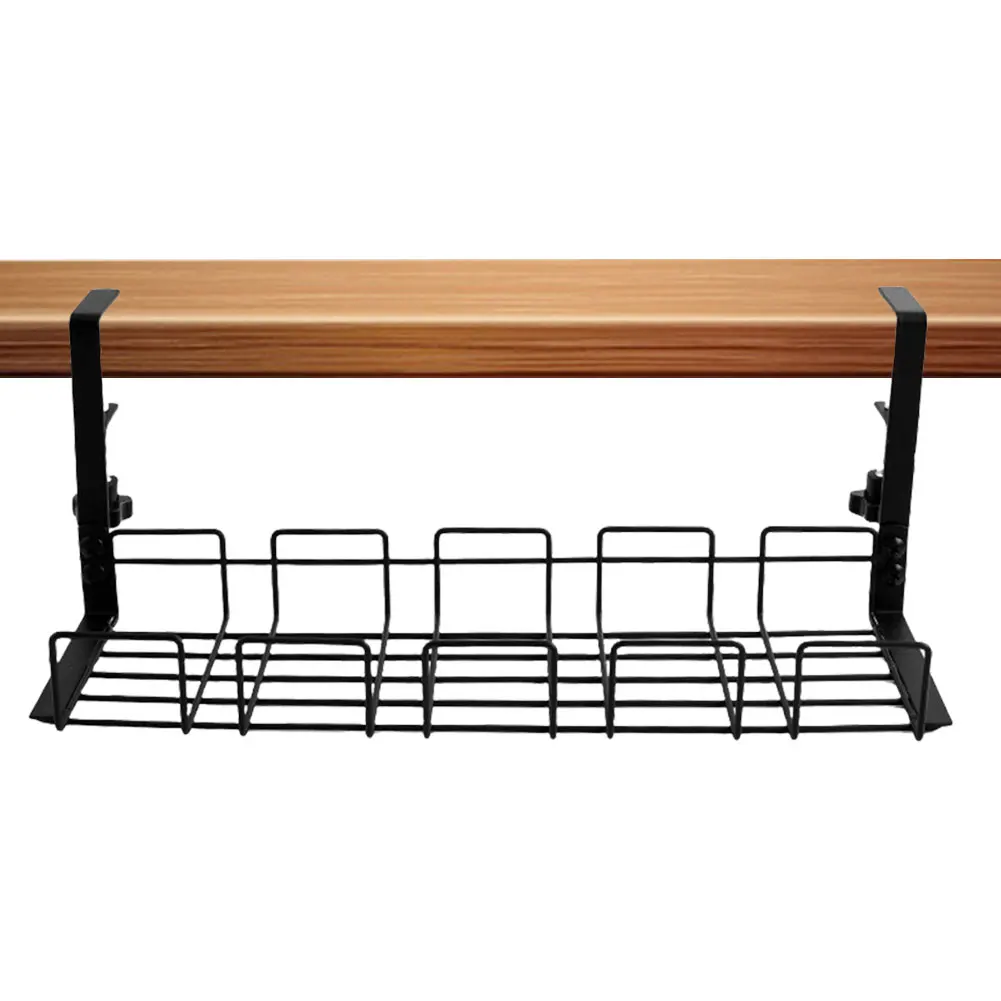 Undertable Storage Rack โลหะโต๊ะคอมพิวเตอร์สายไฟไม่มีเจาะสายไฟชั้นวางสําหรับ Home Office Workstation