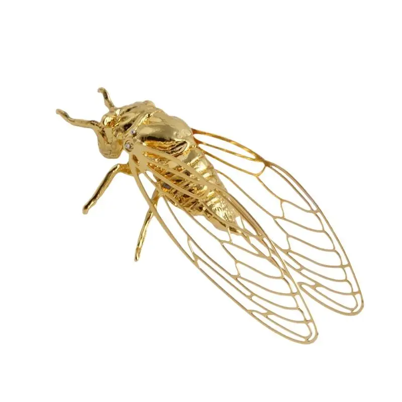 Creative Exquisite Cicada Figurine Mini Hollowed-out Alloy Animal Statue Retro Anti-rust Desktop Small Ornament Gift