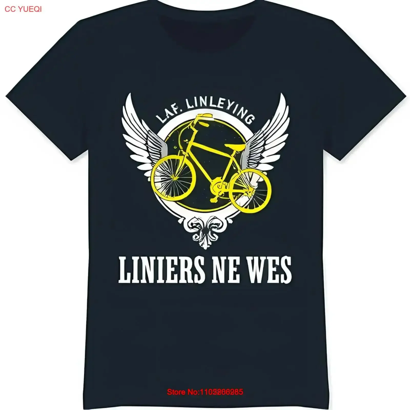 Black T Shirt with Yellow and White Wings  vintage Washed streetwear fashion Stylish homme Stretched Casual