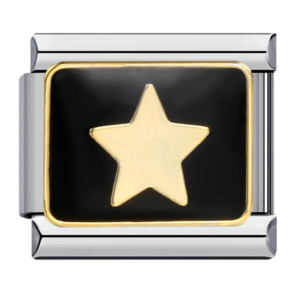 1 Stück Charm italienische elastische Glieder passen 9 mm Edelstahl Armband Design Sternenhimmel Sterne Mond Meer Katze DIY Herstellung von Schmuck – Detail 8