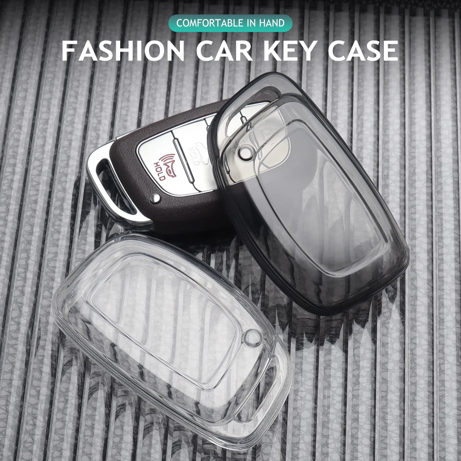 

Transparent Soft TPU Car Remote Key Case Cover for Hyundai Tucson Santa Fe Rena Sonata Elantra Creta Ix35 Ix45 I10 I30 I40
