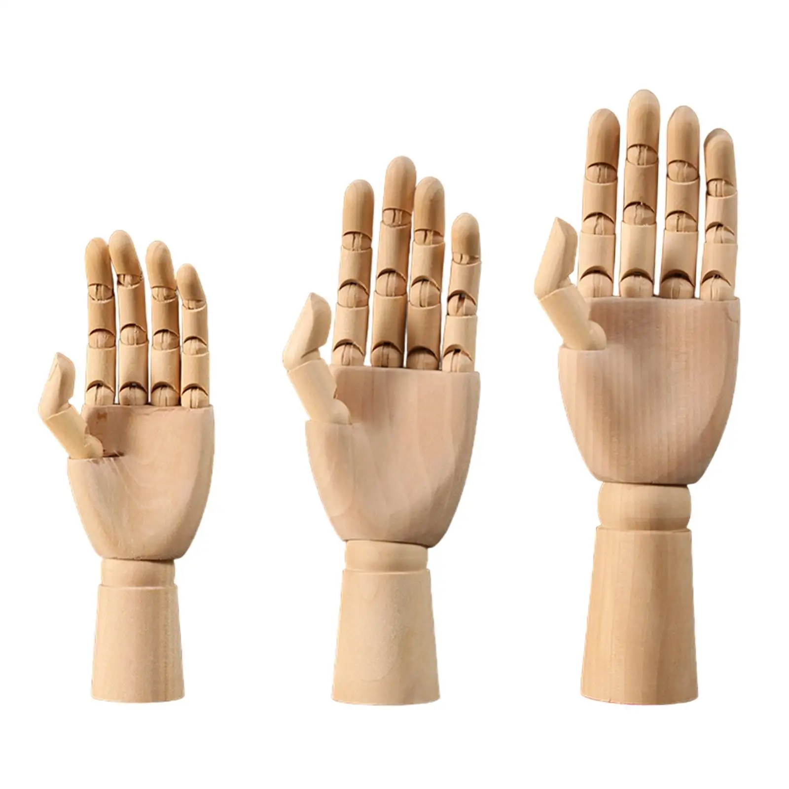 Movable Joint Wood Hand Model Left Hand Mannequin Figure Sculpture Artistic Painting Accessory Flexible Wood Hand Model